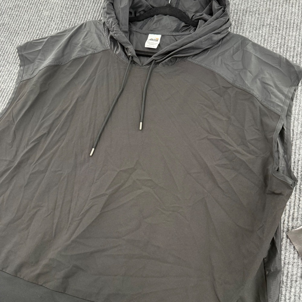 Avia Womens XXL Black Sleeveless Hooded Windbreaker Pullover Vest Jacket NWT
